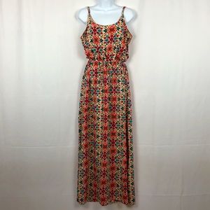 Gap rayon draw string waist maxi dress pockets M